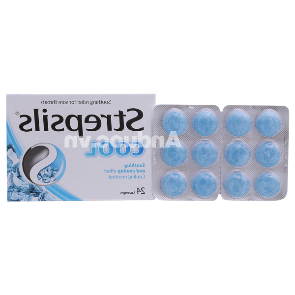 Viên ngậm Strepsils Cool kháng khuẩn, giảm đau họng (2 vỉ x 12 viên)
