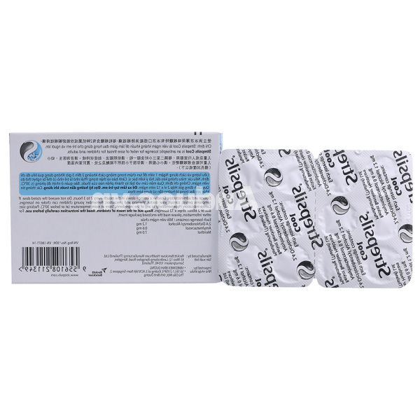 Viên ngậm Strepsils Cool kháng khuẩn, giảm đau họng (2 vỉ x 12 viên)