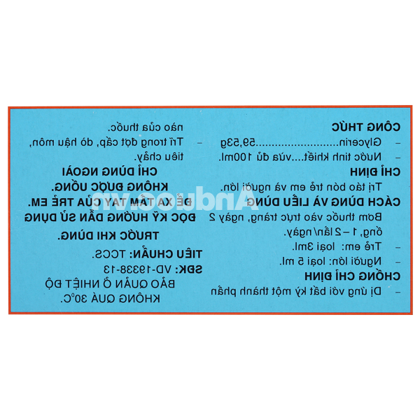 Dung dịch bơm trực tràng Rectiofar trị táo bón (50 ống x 3ml)