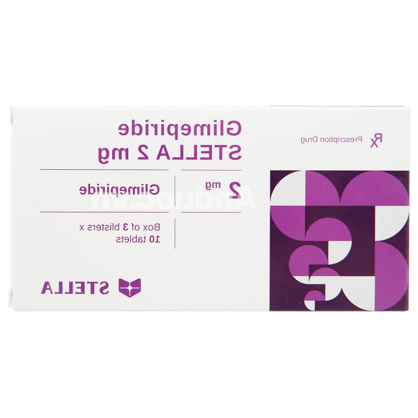 Glimepiride Stella 2mg trị đái tháo đường tuýp 2 (3 vỉ x 10 viên)