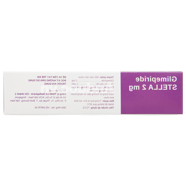 Glimepiride Stella 2mg trị đái tháo đường tuýp 2 (3 vỉ x 10 viên)