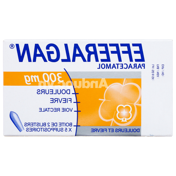 Viên đặt trực tràng Efferalgan 300mg giảm đau, hạ sốt (2 vỉ x 5 viên)
