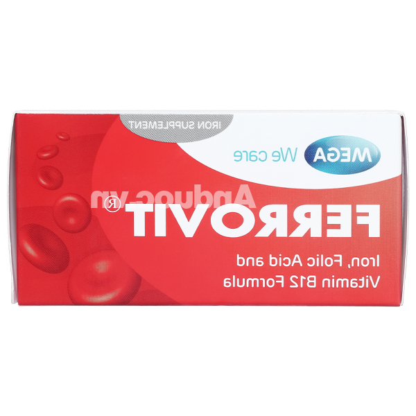 Ferrovit bổ sung sắt và axit folic, trị thiếu máu (5 vỉ x 10 viên)