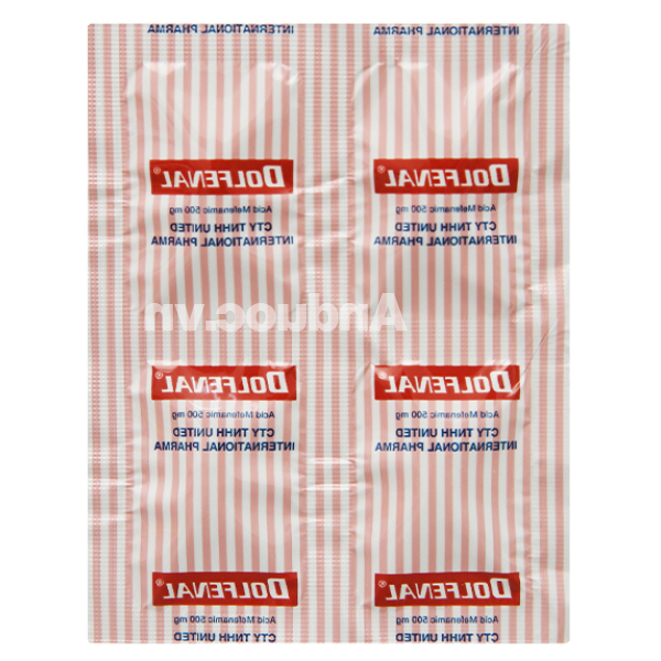 Dolfenal 500mg trị cơn đau nhẹ đến trung bình (25 vỉ x 4 viên)