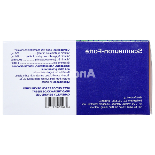 Scanneuron - Forte hỗ trợ trị các rối loạn hệ thần kinh (10 vỉ x 10 viên)