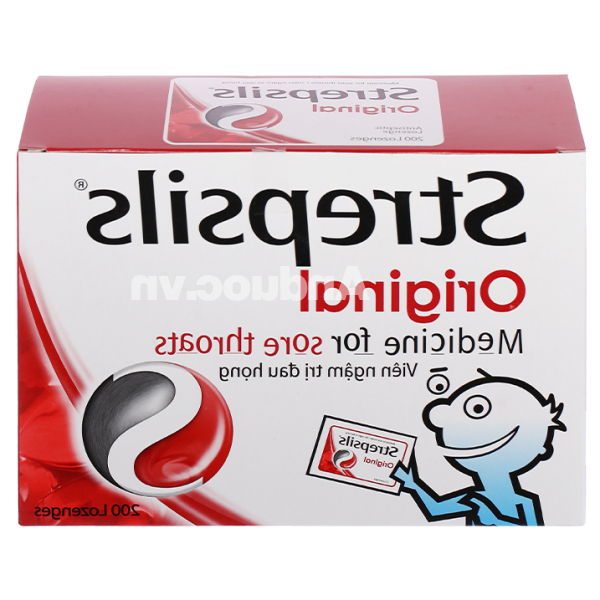 Viên ngậm Strepsils Original kháng khuẩn, giảm đau họng (100 gói x 2 viên)