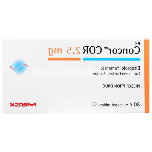 Concor 2.5mg trị bệnh suy tim mạn tính ổn định (3 vỉ x 10 viên)