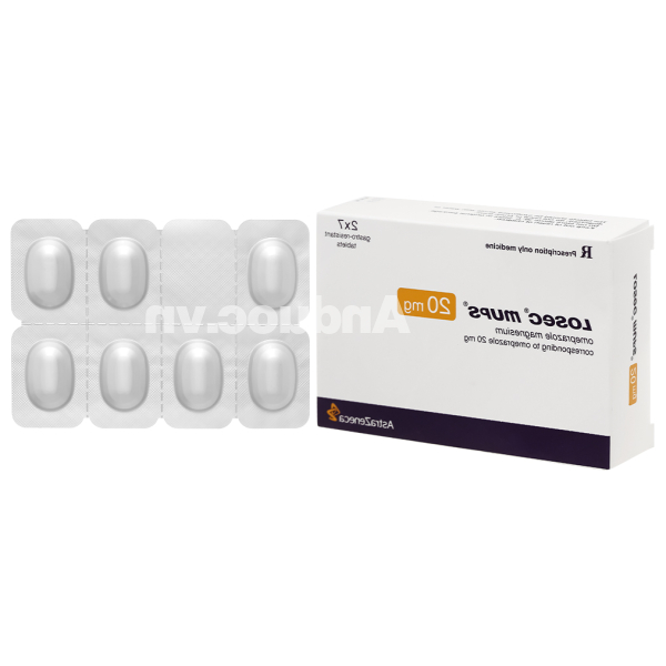 Losec Mups 20mg trị trào ngược dạ dày, thực quản (2 vỉ x 7 viên)