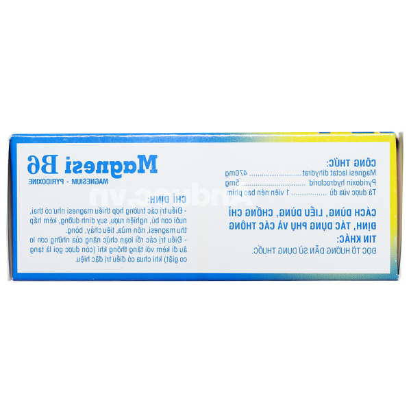 Magnesi B6 Phong Phú trị thiếu magie, giảm lo âu, căng thẳng (5 vỉ x 10 viên)