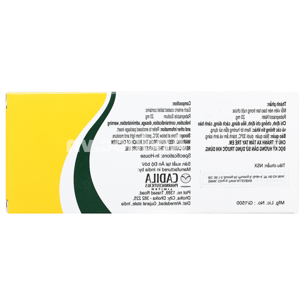 Rabicad 20 trị loét dạ dày, tá tràng (1 vỉ x 10 viên)