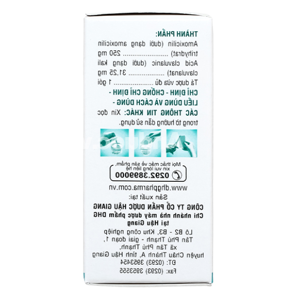 Cốm pha hỗn dịch uống Klamentin 250/31.25 trị nhiễm khuẩn (24 gói x 1g)