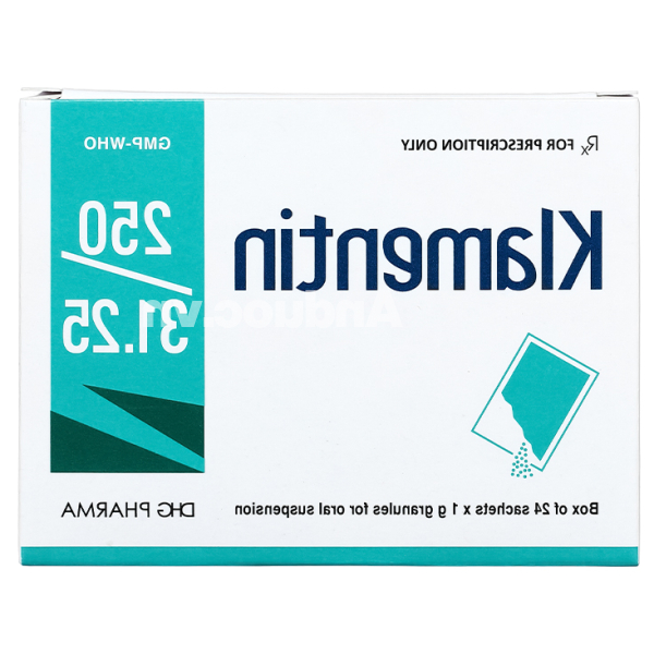Cốm pha hỗn dịch uống Klamentin 250/31.25 trị nhiễm khuẩn (24 gói x 1g)