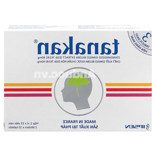 Tanakan 40mg trị rối loạn nhận thức ở người lớn tuổi (2 vỉ x 15 viên)