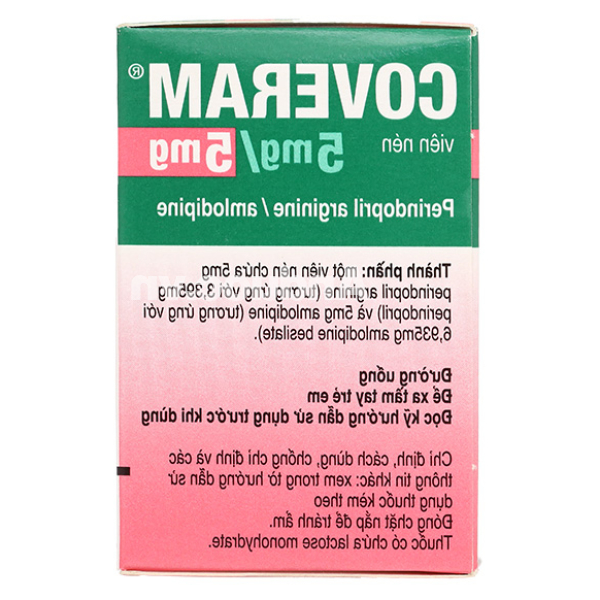 Coveram 5mg/5mg trị tăng huyết áp, mạch vành hộp 30 viên