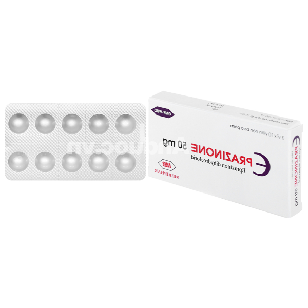 Eprazinone Mebiphar 50mg trị viêm phế quản, suy hô hấp, viêm mũi (3 vỉ x 10 viên)
