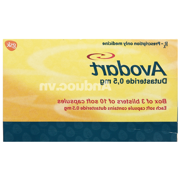 Avodart 0.5mg trị phì đại tuyến tiền liệt (3 vỉ x 10 viên)