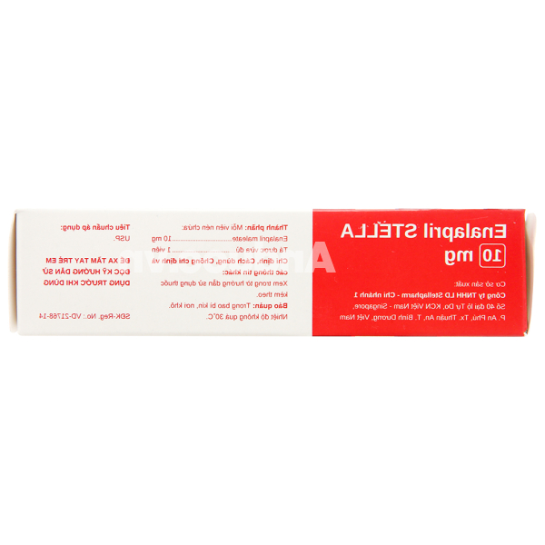Enalapril Stella 10mg trị tăng huyết áp, suy tim sung huyết (3 vỉ x 10 viên)