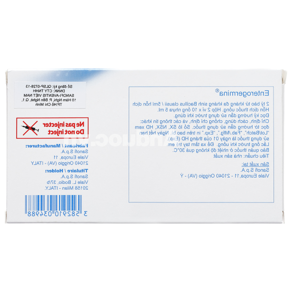 Hỗn dịch men vi sinh Enterogermina 2 tỷ/5ml trị rối loạn tiêu hóa (20 ống x 5ml)