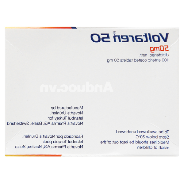 Voltaren 50mg giảm đau, kháng viêm xương khớp (10 vỉ x 10 viên)