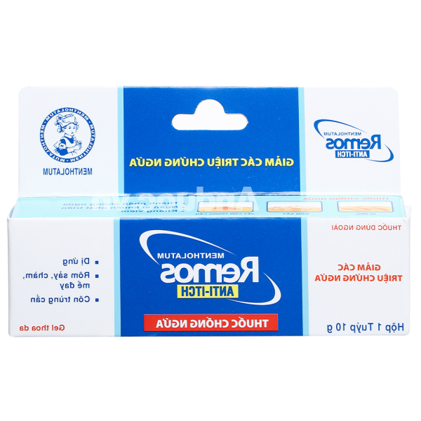 Gel bôi Remos Anti-Itch trị viêm da, côn trùng đốt tuýp 10g