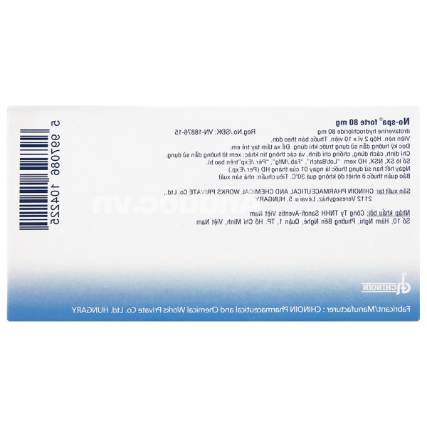 NO-SPA Forte 80mg chống co thắt cơ trơn (2 vỉ x 10 viên)