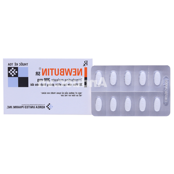 Newbutin SR 300mg trị trào ngược dạ dày, thực quản (3 vỉ x 10 viên)