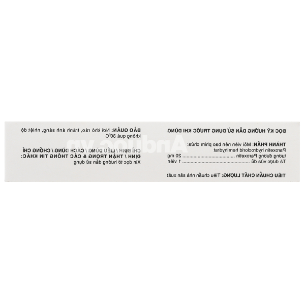 Parokey 20mg trị trầm cảm, rối loạn lo âu (3 vỉ x 10 viên)