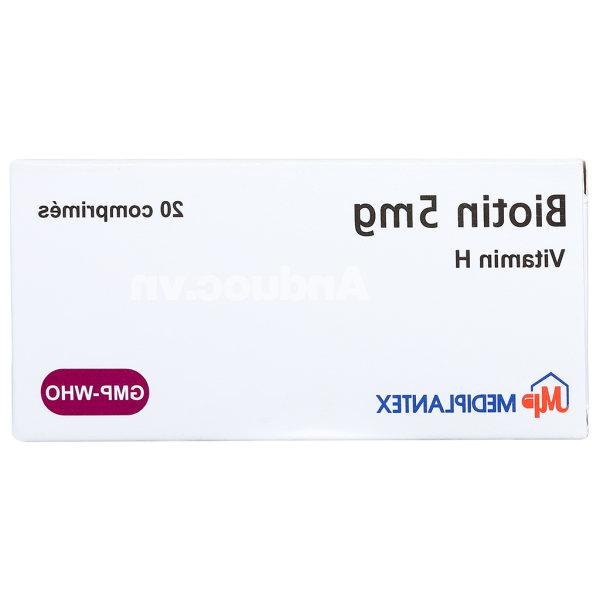 Biotin 5mg Mediplantex hỗ trợ trị viêm da, rụng tóc (2 vỉ x 10 viên)