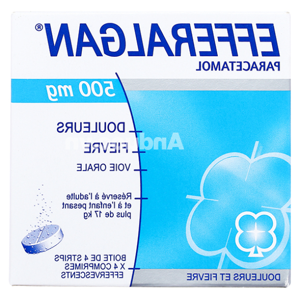 Viên sủi Efferalgan 500mg giúp giảm đau, hạ sốt (4 vỉ x 4 viên)