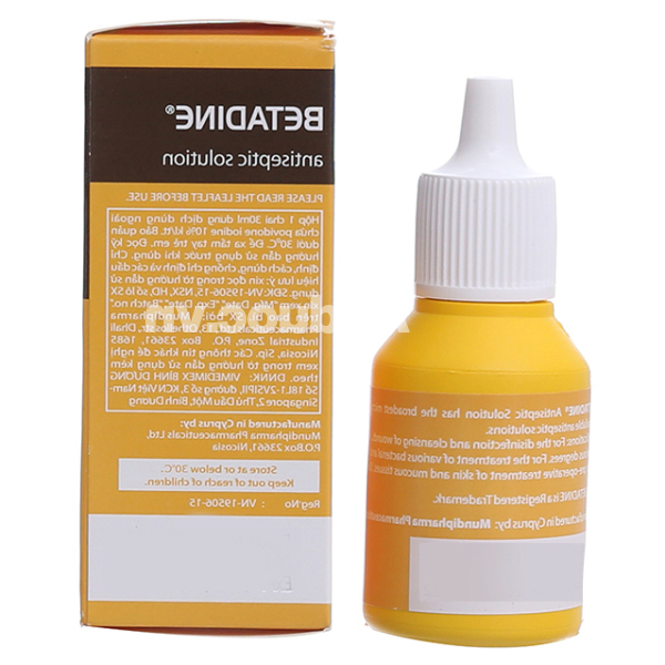 Dung dịch sát khuẩn Betadine 10% ngừa nhiễm khuẩn vết thương chai 30ml