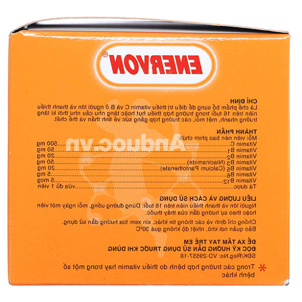 Enervon bổ sung vitamin nhóm B và vitamin C (10 vỉ x 10 viên)