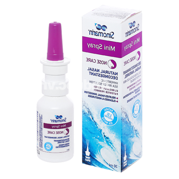 Xịt mũi Sinomarin Mini Spray giảm nghẹt mũi, sung huyết mũi chai 30ml