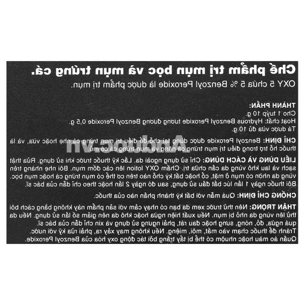 Kem Oxy 5 hỗ trợ điều trị mụn bọc, mụn trứng cá tuýp 10g