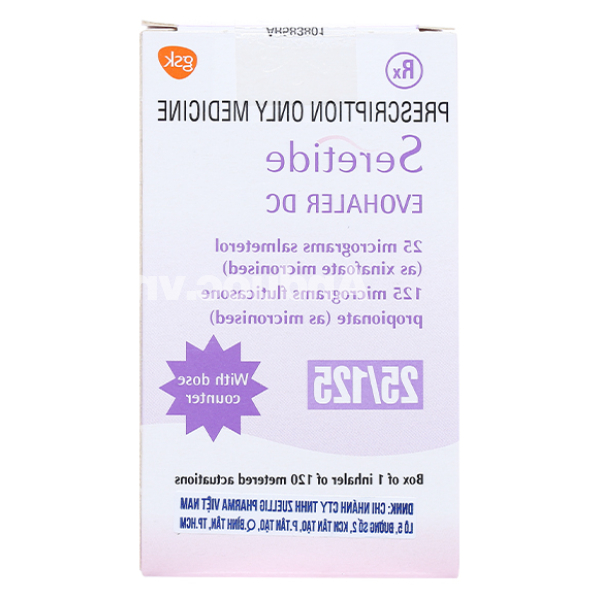 Thuốc xịt khí dung Seretide Evohaler DC 25/125mcg trị hen suyễn bình 120 liều xịt