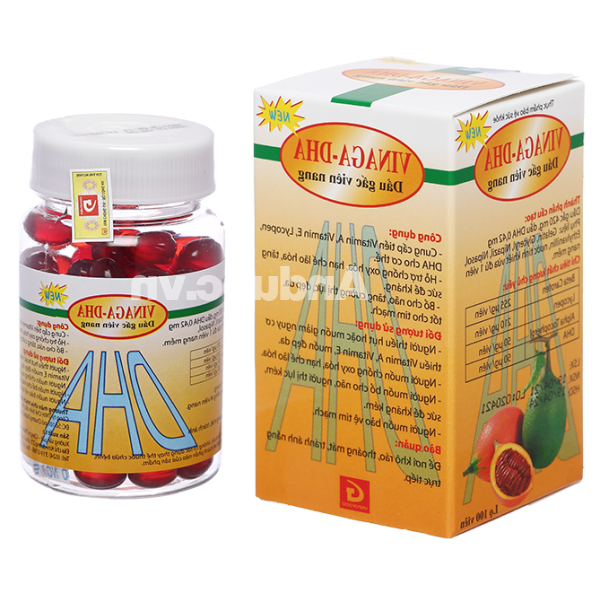 Dầu gấc Vinaga-DHA chống oxy hóa, tăng cường thị lực chai 100 viên