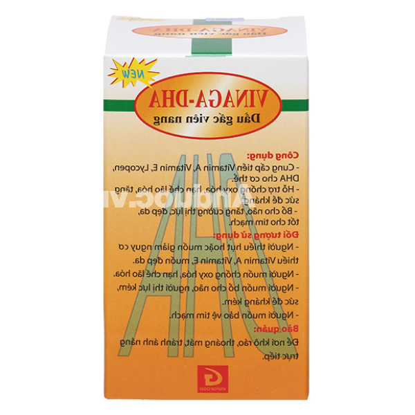 Dầu gấc Vinaga-DHA chống oxy hóa, tăng cường thị lực chai 100 viên