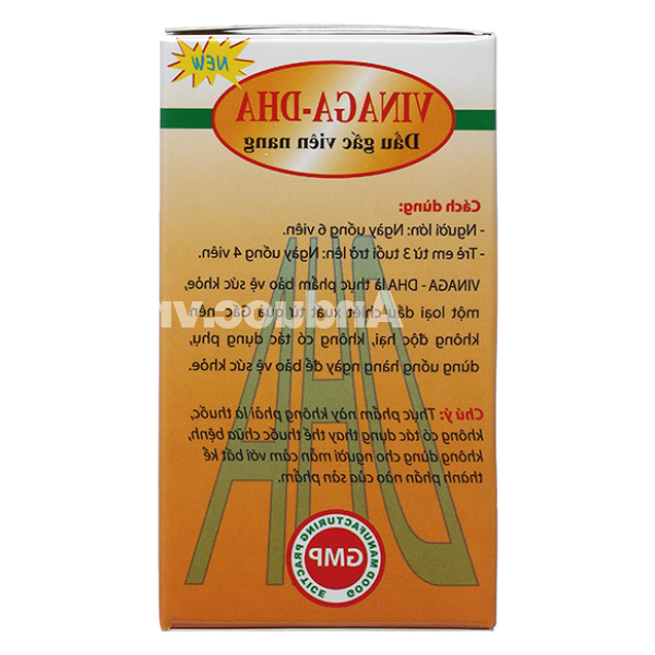 Dầu gấc Vinaga-DHA chống oxy hóa, tăng cường thị lực chai 100 viên