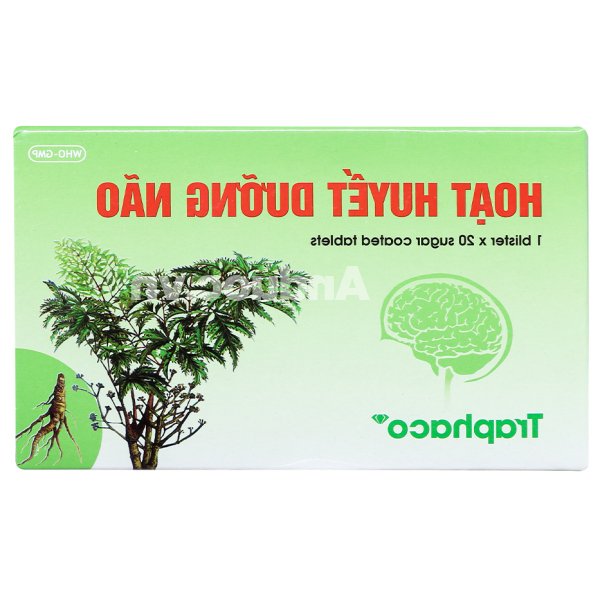 Viên bao đường Hoạt Huyết Dưỡng Não Traphaco giúp cải thiện trí nhớ (1 vỉ x 20 viên)