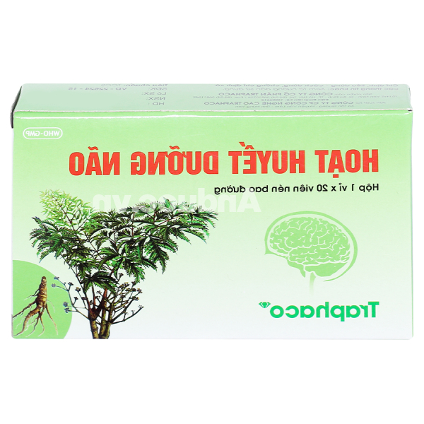 Viên bao đường Hoạt Huyết Dưỡng Não Traphaco giúp cải thiện trí nhớ (1 vỉ x 20 viên)