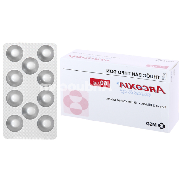Arcoxia 60mg giảm đau, kháng viêm xương khớp (3 vỉ x 10 viên)