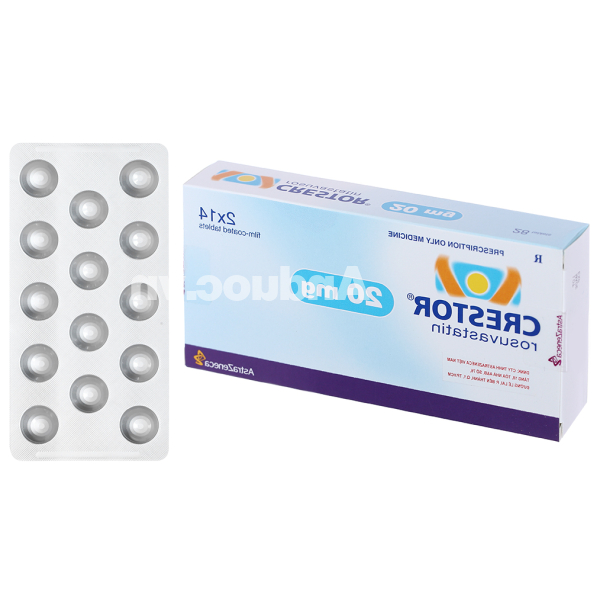 Crestor 20mg trị tăng cholesterol máu nguyên phát (2 vỉ x 14 viên)