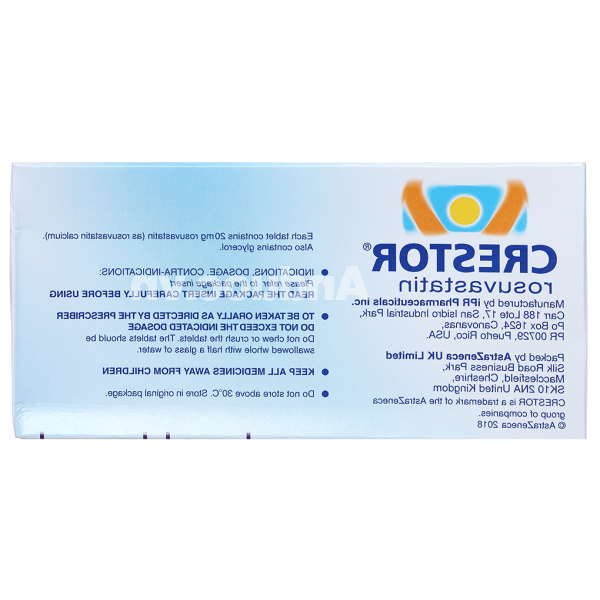 Crestor 20mg trị tăng cholesterol máu nguyên phát (2 vỉ x 14 viên)