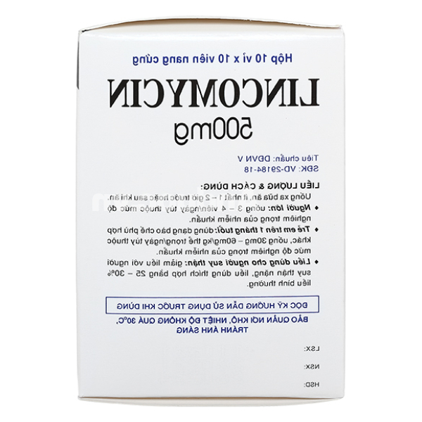 Lincomycin Vidipha 500mg trị nhiễm khuẩn nặng (10 vỉ x 10 viên)