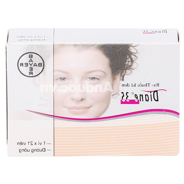 Diane 35 trị mụn trứng cá mức độ vừa đến nặng, tránh thai hằng ngày (1 vỉ x 21 viên)