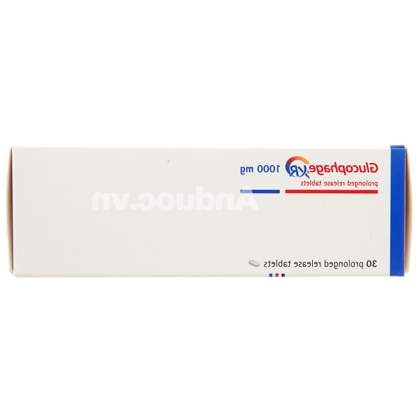 Glucophage XR 1000mg trị đái tháo đường tuýp 2 (3 vỉ x 10 viên)