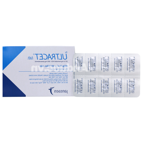 Ultracet trị cơn đau trung bình đến nặng (3 vỉ x 10 viên)
