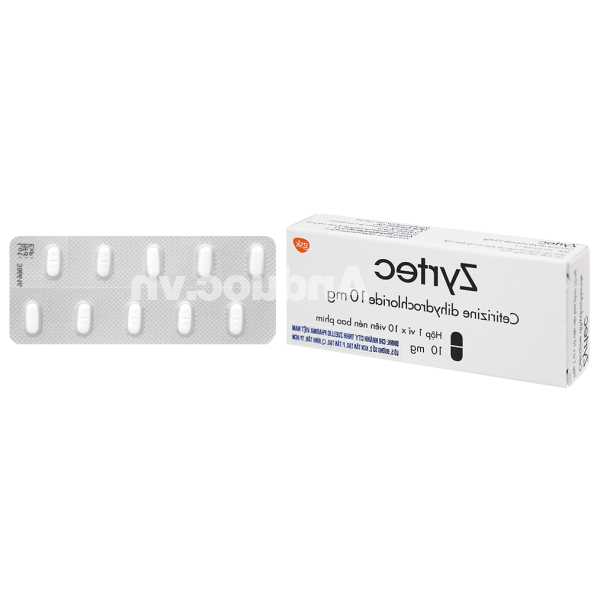 Zyrtec 10mg trị viêm mũi dị ứng, mề đay (1 vỉ x 10 viên)