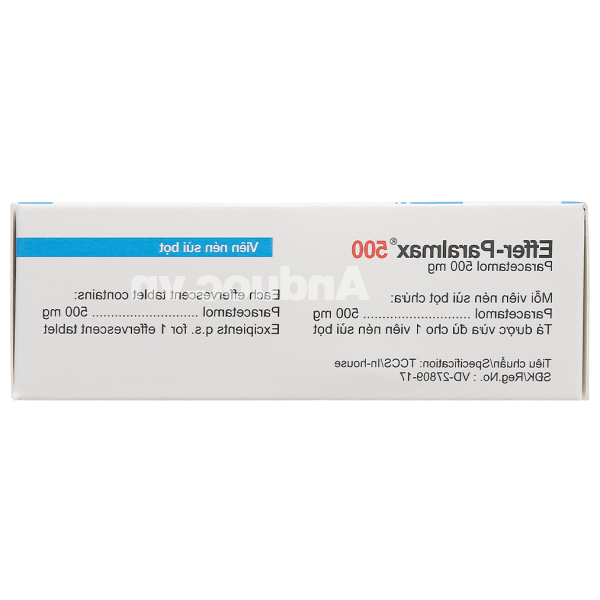 Viên sủi Effer-Paralmax 500 giảm đau từ nhẹ đến vừa, hạ sốt (5 vỉ x 4 viên)