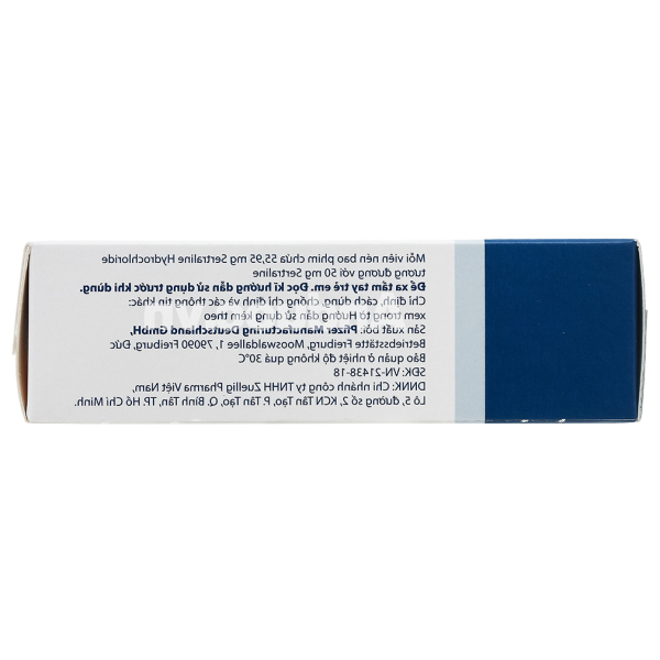 Zoloft 50mg trị trầm cảm, rối loạn lo âu (3 vỉ x 10 viên)