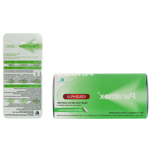 Paralmax Cảm Cúm giảm đau, hạ sốt (10 vỉ x 12 viên)